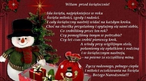 Czerwona kartka z bałwanem idą święta